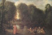 Jean-Antoine Watteau Assembly in a Park (mk05) Sweden oil painting artist